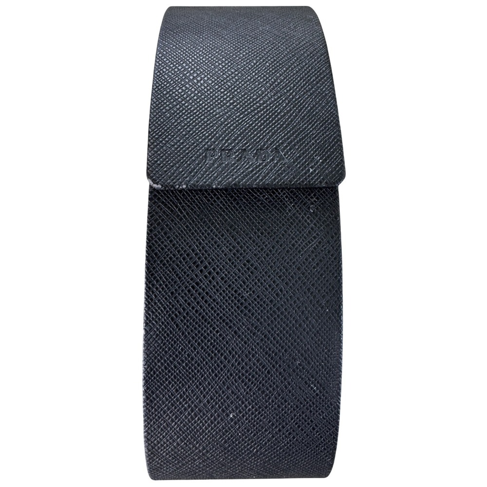 Prada Black Saffiano Leather Hard Sunglasses Case Magnetic Closure Luxury Case